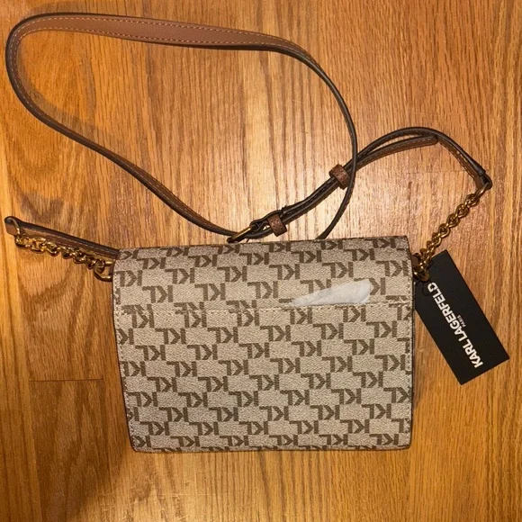 Karl Lagerfeld Monogram Crossbody Bag with Brown Accents - Picture 4 of 4